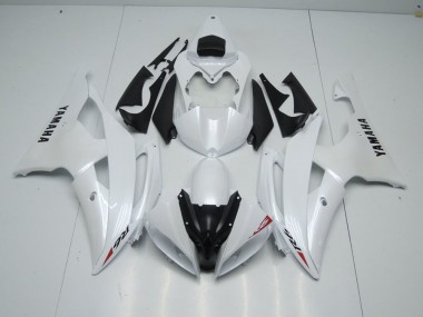 Yamaha R6 2008-2016 Verkleidungen - Perl Weiß und Roter Aufkleber Verkauf