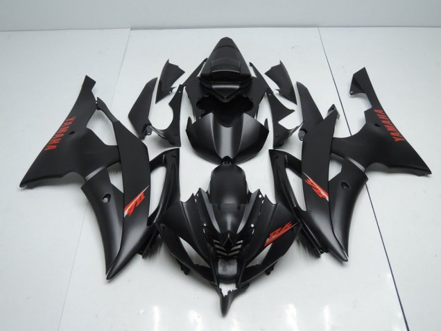 Yamaha R6 2008-2016 Verkleidungen - Matt Schwarze und rote Aufkleber Verkauf