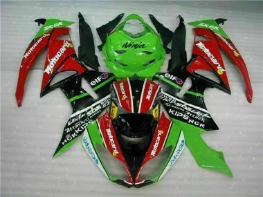 Kawasaki ZX6R 2009-2012 Verkleidungen - Schwarz Rot Grün Motocard Verkauf