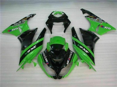 Kawasaki ZX6R 2009-2012 Verkleidungen Komplett Sets - Schwarz Grün Verkauf