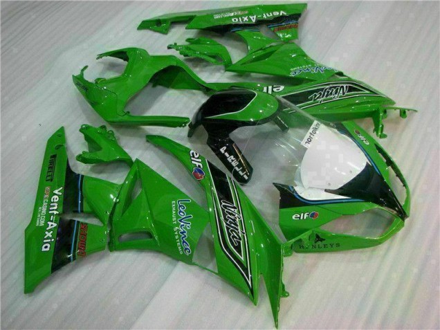 Kawasaki ZX6R 2009-2012 Verkleidungen - Grün Schwarzer LeoVince Verkauf