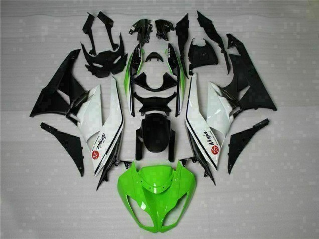 Kawasaki ZX6R 2009-2012 Verkleidungen - Grün Schwarz Weiß 25 Verkauf