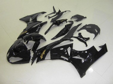 Kawasaki ZX6R 2009-2012 Verkleidungen - Schwarz mit goldenem Aufkleber Verkauf