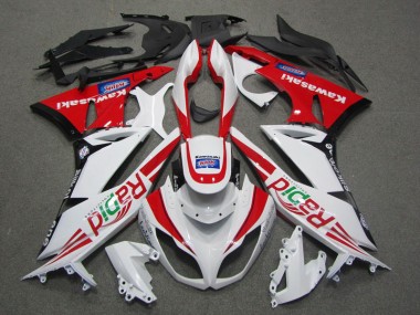 Kawasaki ZX6R 2009-2012 Verkleidungen - Weiß Rot Rapid Verkauf