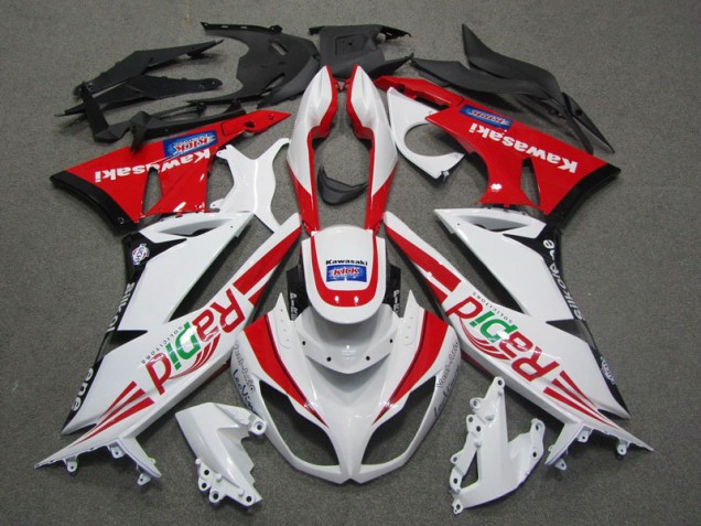 Kawasaki ZX6R 2009-2012 Verkleidungen - Weiß Rot Rapid Verkauf