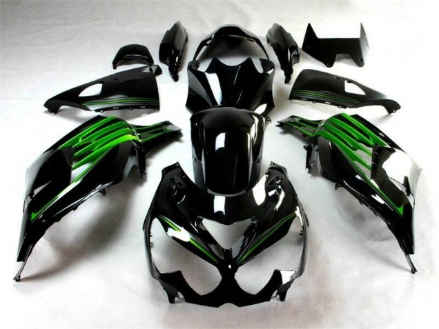 Kawasaki ZX14R ZZR 1400 2012-2021 Verkleidungen - Schwarz Grün Verkauf