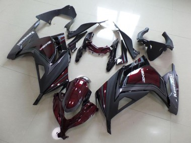 Kawasaki ZX 300R 2013-2016 Verkleidungen - Dunkel rot und Grau Verkauf