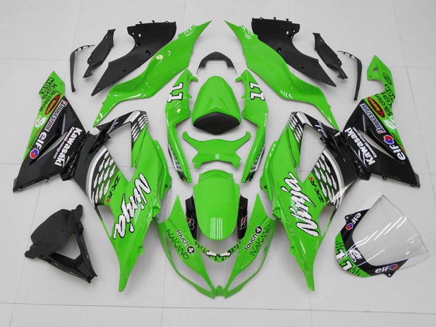 Kawasaki ZX6R 2013-2018 Verkleidungen - Grün Schwarz 11 Verkauf